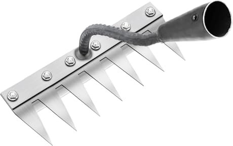 Râteau de Désherbage Multifonction en Métal, Râteau De Jardin 7 Dents, Râteau De Jardin Portable pour Désherber, Outillage De Jardin pour Désherber/Ameublir/Semence (sans Manche) 7 Dents