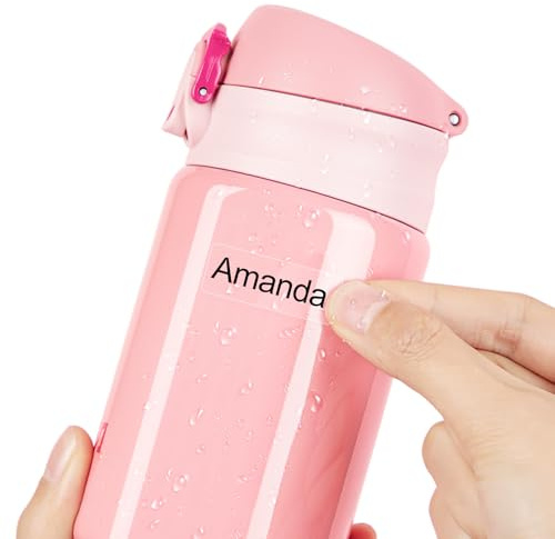 Custom Clear Name Labels - Transparent Text Only Stickers for School Supplies, Water Bottles, Tech Devices & Organizing - Waterproof, BPA-Free, Residue-Free, Easy-Peel - Made in USA