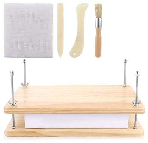 LDHHYH Wooden Book Binding Kits, Book Press Tools 36 x 26.5cm | Portable Wooden Book Press, Bookbinding Press with Craft Tools for Desktop DIY Bookbinding Supplies Crafts