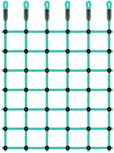 Red de Escalada para Niños, Red de Cuerda para Estructura de Juego, Escalera de Cuerda, Accesorios para Columpio, Parque Infantil, Casa Árbol, Curso de Obstáculos(196 x 125cm)