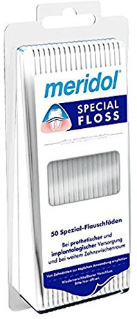 meridol special-floss Spezial-Flauschfäden 50 Stück, 2er Pack (2x 50 Fäden)