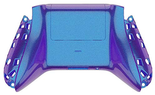 eXtremeRate Back Case für Xbox Series X&S Model 1914, DIY-Ersatz Rückseites Gehäuse Hülle & Batterieabdeckung Skin Backplate Shell Zubehör für Xbox Series X/S Controller-Lila Blau