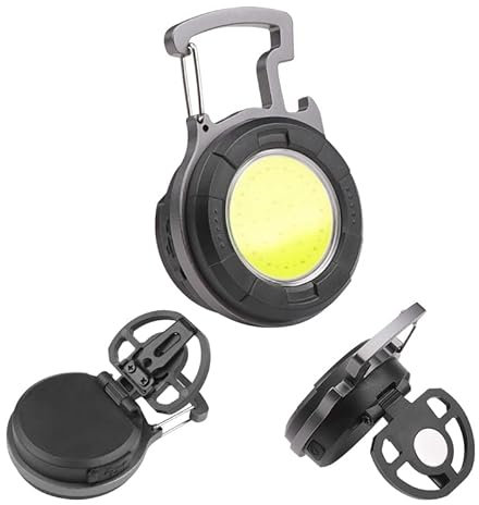BESTSUN LED Mini Torch,COB Key Ring Torches,600 Lumens Rechargeable COB LED Flashlight,Bright Pocket Light with 4 Modes,5 in 1 Multifunctional Lights for Working,Walking,Running,Daily use