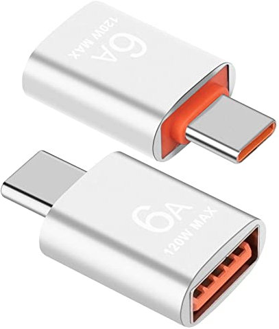 Adaptateur USB vers USB C (Lot de 2), Convertisseur USB Type C Mâle vers USB A 3.1 Femelle, Adaptateur Thunderbolt 3 vers USB OTG pour MacBook, Samsung et Autres Appareils Type-C (Argent)