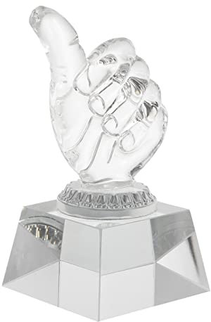 Gogogmee Trophy Hand-shaped Crystal Decor Prize Trophy for Quiz Night and Engraved Decorative Award for Home Decor and for Adults