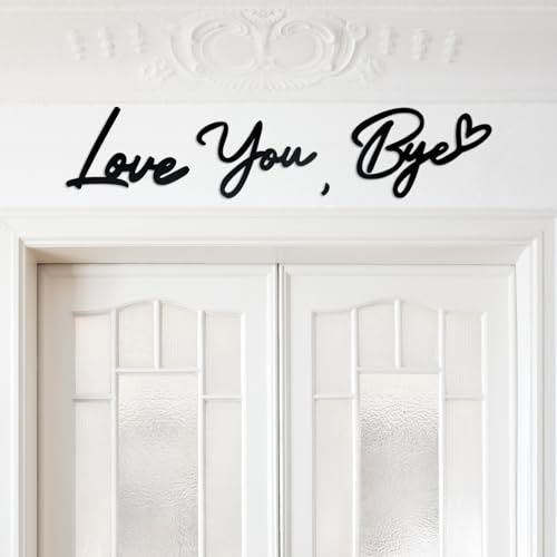 Ahzemepinyo Love You Bye Wood Signs LOVE YOU BYE Wall Decor Home Boho Decor Entryway Wall Sign Decor Express Love and Warm for Your Family Lovers Wall Art Gift for Home