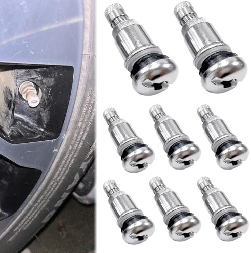 8 Stück Autoreifen Ventil, Metallventile für Alufelgen, Reifenventile Auto, Felgenventil Metall, Autoreifen Ventil 11,3mm, Universal Metallventile für Auto,Motorrad und Fahrradreifen