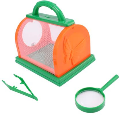 TOYANDONA 1satz Insektenfänger Für Junge Mädchen Bunte Tragbare Insektenbox Mit Lupe Und Pinzette Für Naturforscher Jungen Und Mädchen Outdoor Abenteuer Orange Grün