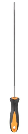 sourcing map Lime d'affûtage ronde de 3,2 mm avec poignée en plastique pour tronçonneuse d'affûtage et meulage Gris