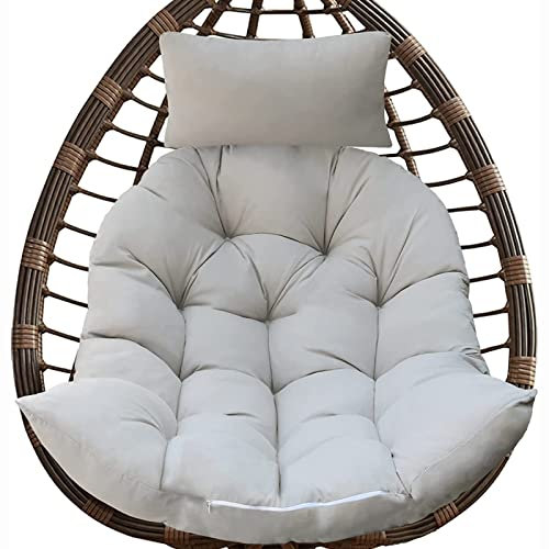 Hängesessel mit Ständer für Terrasse, Schlafzimmer, Balkon, Outdoor/Indoor, Rattanschaukel, Hängematte, Stuhl, Grau, 105 x 90 cm