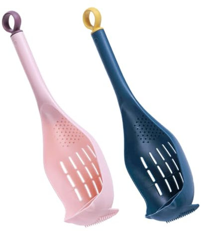 SHOWERORO 2 Piezas Colador De Cucharón Para Pasta Colador De Espaguetis De Plástico Para Cocinar Cuchara Espumadera De Cocina Separador De Yemas De Huevo Utensilios De Cocina Para Escurrir y