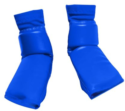 rockible Protezione per i Piedi da Boxe Attrezzatura per Allenamento Sparring Gear Muay Thai Taekwondo Protezione per Piedi in Pelle PU per Kickboxing, Blu, XL