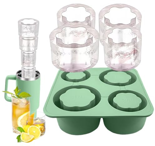 Cubiteras Para Hielo, dellyy Cubitos de Hielo Redonda, Bandeja de Hielo, Para Hacer Cubitos de Hielo Cilíndricos Huecos, Tres Tamaños Diferentes, Moldes para Cubitos de Hielo Seguros y Sanos (verde)