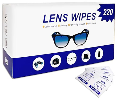 Coldcool Moistened Lens Cleaning Wipes - Individually Wrapped, Quick-Dry & Scratch-Free Cleaning Cloths for Glasses - Safe for Tech Enthusiasts, Office Workers & Outdoor Use