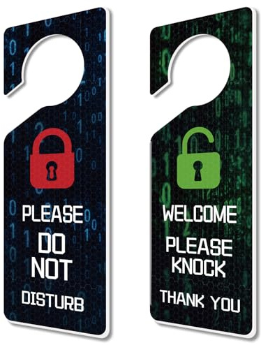 CHGCRAFT 2 paquet de Panneaux de Porte « Ne Pas Déranger » avec Inscription « Veuillez Ne Pas Déranger » et « Veuillez Frapper » en Acrylique Gravé pour le Bureau la Maison et les Réunions. Noir