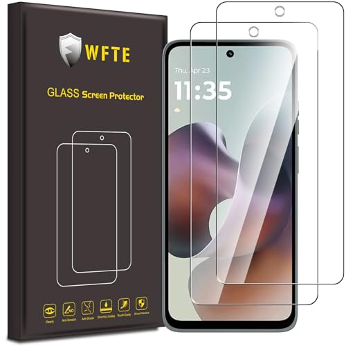 WFTE [2 Stück Schutzfolie für Motorola Moto G56/G57 Panzerglas Glasfolie 9H Härte, Anti-Kratzen, Anti-Bläschen Displayschutzfolien Panzer Schutz Glas für Motorola G56/G57 5G