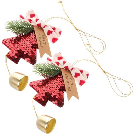 ULTECHNOVO 2stücke Glocken-hängedekoration Für Weihnachtsbaum Weihnachtsglocken-anhänger Weihnachtsbaumschmuck Mit Aufhängeseil Weihnachtsanhänger Für Festliche Dekoration