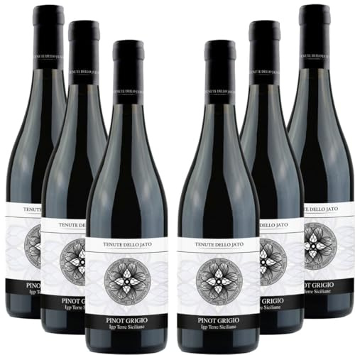 Tenute dello Jato - Sant'Anselmo Pinot Grigio Igt Terre siciliane, vino bianco, fresco, note di pera, ananas, pompelmo, e note floreali di gelsomino e ginestra 12,5% vol,6x750ml