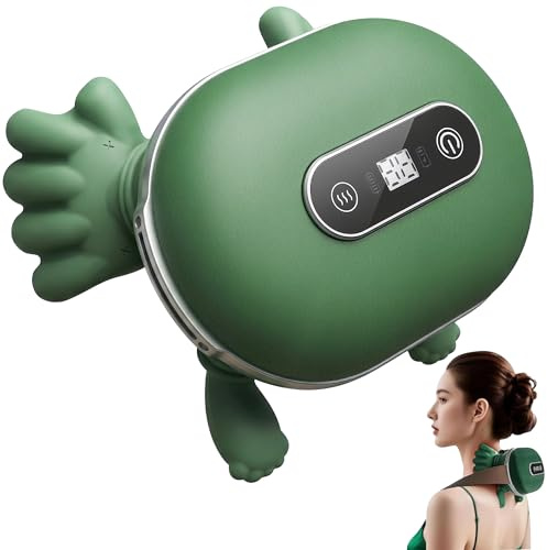 Massagegerät, 4D Nackenmassagegerät, Touchscreen-Tasten, mit 3 Massageprogrammen und 2 Heizstufen, Entspannt die Muskeln und lindert Müdigkeit, Das Perfekte Geschenk für Familie und Freunde.