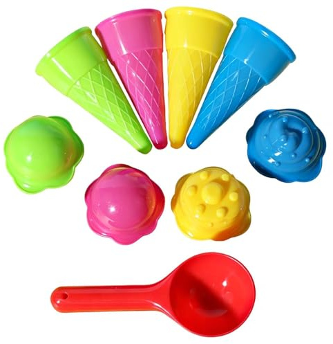 Giochi da Spiaggia a Forma di - Kit di Stampini Sensoriali a Cono con | Set Giocattoli da Sabbia per Bambini, Mare per Bambine, Secchiello Giardino
