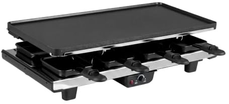 COSTWAY Grill à Raclette 1400w, Grill Électrique 2 en 1, 48 x 24 x 12 cm