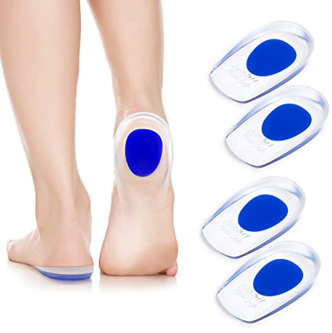 ACWOO Fersensporn Einlagen, 2 Paar Fersenpolster Fersenschutz für Schuhe, Soft Gel Einlegesohlen Damen und Herren, Fersenkissen Orthopädisch für Die Ferse und Achillessehne (L)