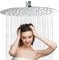 Tete de Douche Rond 304 Inox, Pommeau de Douche Anti-Calcaire, Pomme de Douche 8 Pouces, Ultra-Mince Haute Pression, Rotatif 360°, Facile à Installer et à Nettoyer