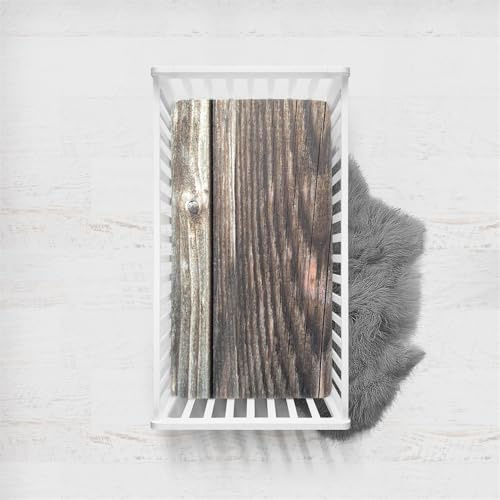 Morbuy Holzbrett Textur Spannbettlaken Babybett, Spannbettlaken Kinderbett,Weiche Atmungsaktiv Spannbettlaken Kinderbett Stubenwagen Bezug Kinderwagen Matratzenbezug (Holzbrett 1,140x70cm)