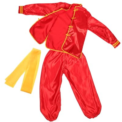 ifundom Completo Kung Fu per Ragazzi Abbigliamento Arti Marziali in Poliestere Autentico e Confortevole per Performance e Allenamento Ragazzi 140cm