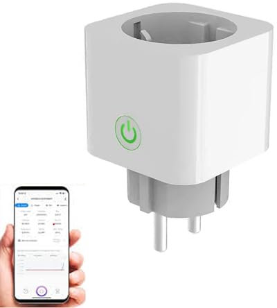 Katalia Enchufe Inteligente Wifi 16A 3680W. Temporizador y Medidor de Consumo. Control Remoto por App y Voz. Compatible con Amazon Alexa, Google Home, Tuya y Smart Life. Programable