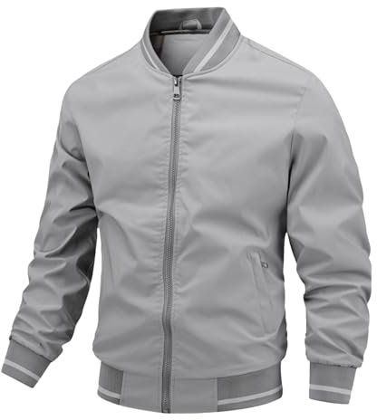 Giacca Uomo Primaverile, Giacca Bomber da Uomo, Giacca Aviatore da Baseball Collo Alto Cerniera Antivento Primaverile Sportiva Giacca Estiva Uomo Elegante Giubbotto Cort Comodo Varsity Giubbotto