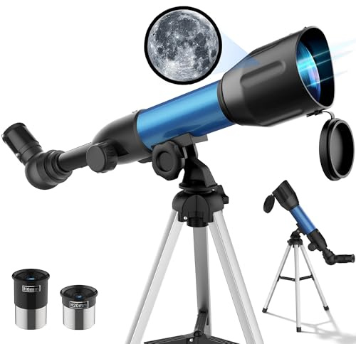 Astronomisches Teleskop für Kinder, 360/50mm HD Refraktor Teleskop für Einsteiger, Tragbar & Superklar, für Himmel- und Landschaftsbeobachtung, ideales Bildungsgeschenk