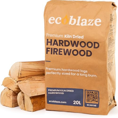 Ecoblaze 9kg Kiln Dried Firewood Logs – Premium Fire Wood for Log Burner, Fire Logs for Wood Burner, Long-Lasting Firewood for Stoves and Fireplaces
