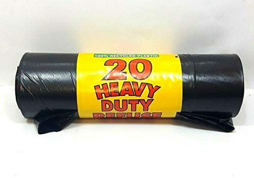 ROYAL MARKETS ROLL OF 20 HEAVY DUTY REFUSE SACKS HOME RUBBISH WASTE BIN LINER BLACK BAGS (5)
