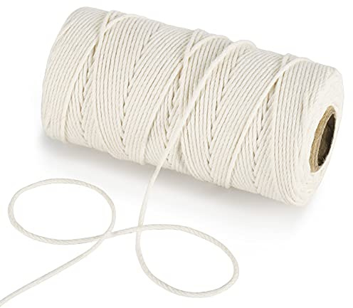 tenn well Ficelle de boulanger en coton bio de 100 m pour cuisine, attacher la volaille, faire des saucisses, loisirs créatifs (crème)