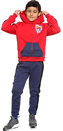 A2Z 4 Kids Pojkar Basketboll Träningsoverall Top and Bottoms Skinna Luvtröja Byxor - T.S 318 Basketball Navy._5-6