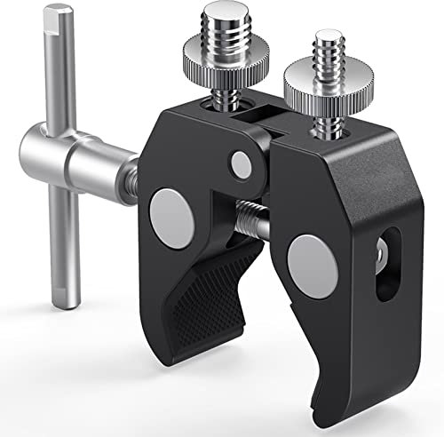 Homeet Super Clamp Pince pour Trépied avec Filetage 1/4 et 3/8, Adaptateur de Vis pour Appareil Photo, Pince Magnétique Universelle pour Appareil Photo, Eclairage Flash, Trépied, Lumières LED