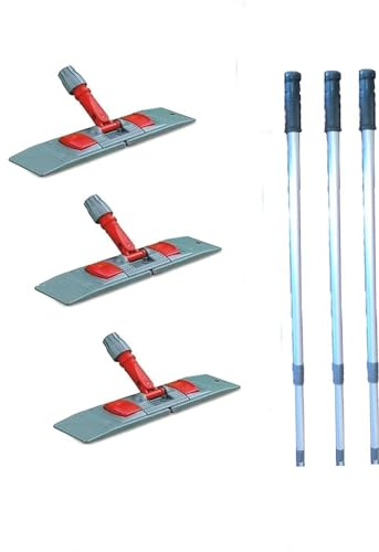 maxxi4you 3 x Klapphalter mit Teleskopstiel für Wischmopp Bodenreinigung Mopp 50 cm