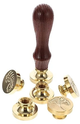 PLAFOPE 6stücke Teiliges Retro Kupfer-wachsstempeln Mit Holzgriff Für Einladungen Briefe Und Umschläge Zum Personalisieren Von Karten Dekoration Von Anlässen