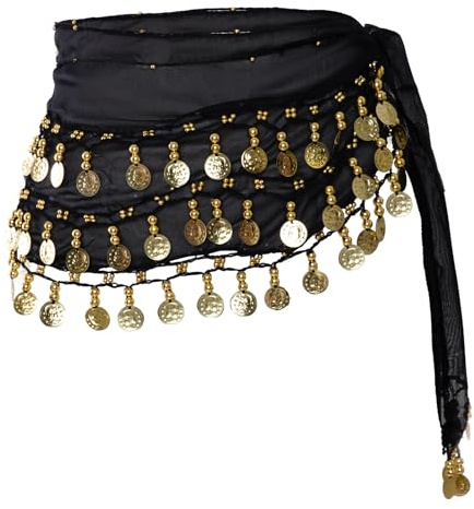 Damen Röcke Pailletten Rock Bauchtanz Gürtel Kostüm Mini Rock Cowgirl Tanzkleid Rave Hüfttuch Kostüm für Damen Mädchen (DE/NL/SE/PL, Alphanumerisch, Einheitsgröße, Regular, Regular, schwarz)