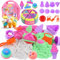 Haphiz Magic Play Sand für Kinder 3 4 5 6 7 8 Jahre Jungen Mädchen Eiscreme Magischer Sand Sandbastelsets Magic Spielsand Koffer mit Zaubersand Sensorisch Construction Sandspielzeug