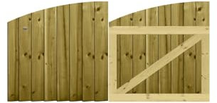 Premier Garden Supplies Made to Measure Feather Edge Fully Framed Arch Top Driveway Gates Made for Measurements Height <3ft (90cm) x Width: <6ft (183cm)