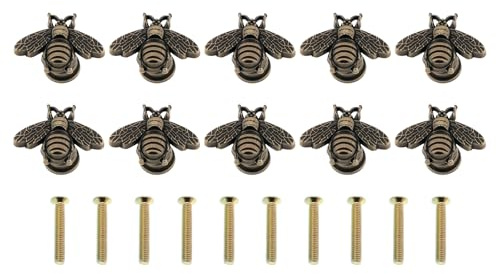 Be In Your Mind 10 Stück Metallknöpfe In Bienenform 29,8x17,9x12,9mm mit Schrauben Metallgriff für Schrank Kleiderschrank Kommode Schrank Schublade Schrank Bronze