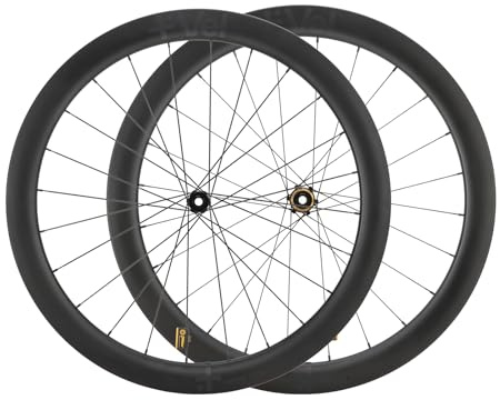 MEROCA VEL Rennrad Carbon-Laufradsatz 700C Clincher-Laufradsatz 50/60mm tief Scheibenbremse Clincher/Tubeless Ready, 36T Freilaufnabe, Pillar Speichen (Braking Style 1435g, 50mm Tiefe)