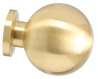 Operitacx Bouton de Porte en Laiton Rond pour Armoire et Commode, Poignée Solide en Laiton Massif, Design Moderne et Traditionnel, Installation Facile, pour Meubles Cuisine et Chambre