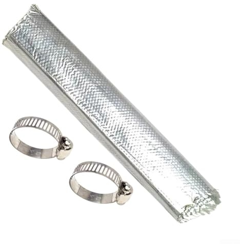 Parking Heater Exhaust Pipe Insulation Kit Aluminum Foil And Fiberglass Lagging For WEBASTO For EBERSPACHER Compatible With 22Mm To 26Mm Pipes Hose Clamps(200cm)