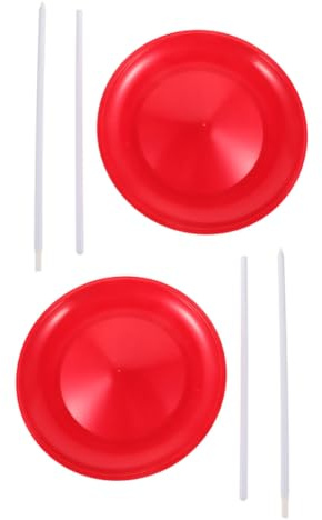 FAVOMOTO 2pcs Juggling Plate Set with Sticks Lightweight Plastic Circus Performance Juggling for Stage Shows and Skill Training