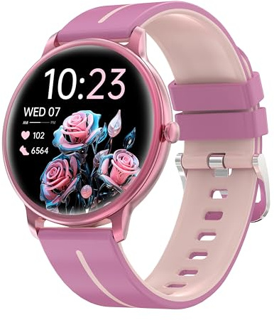AcclaFit Smart Watch Answer/Make Call, 1.38 Smart Watches for Women Men, Fitness Tracker Watch with Heart Rate/Sleep Monitor,IP68 Waterproof Step Counter Watch Compatible with Android IOS/Rose Pink