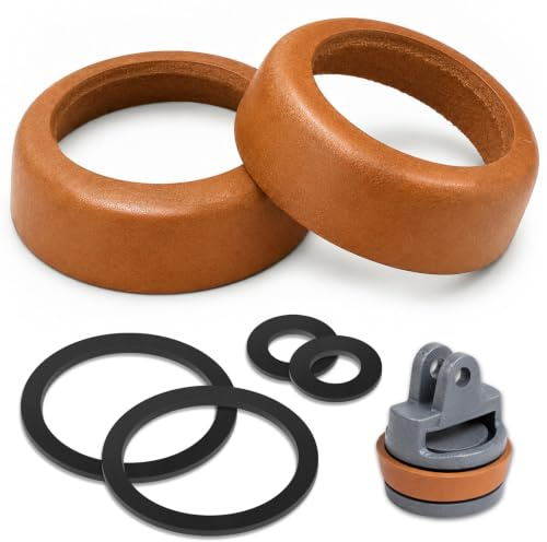 2 Sets Joint de Pompe à Bras en Fonte Type 75 Manchette en Cuir pour Pompe(Marron)