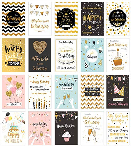 Edition Seidel Set 40 (2 x 20) exklusive Premium Geburtstagskarten mit Briefumschlag. Glückwunschkarte Grusskarte Geburtstag Geburtstagskarte Karten Happy Birthday